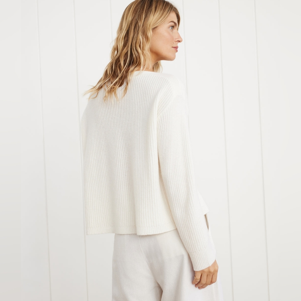 NWT Jenni Kayne Cashmere Boatneck Sweater Ivory Medium/Small HP Oversized - Picture 7 of 11